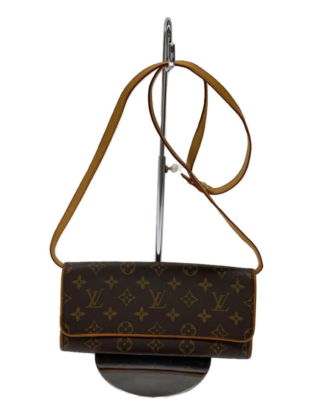 LOUIS VUITTON Pochette Twin Monogram Canvas Brown